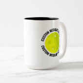 Pickleball & Medium Text SCHWARZ 425g Custom Zweifarbige Tasse (VorderseiteRechts)