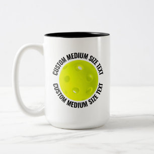 Pickleball & Medium Text SCHWARZ 425g Custom Zweifarbige Tasse