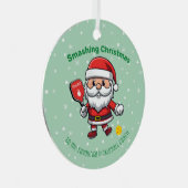 Pickleball Merry Christmas Metal Ornament (Vorderseite Rechts)