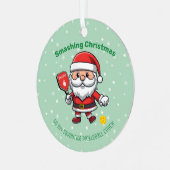 Pickleball Merry Christmas Metal Ornament (Vorderseite links)