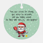 Pickleball Merry Christmas Metal Ornament (Rückseite)