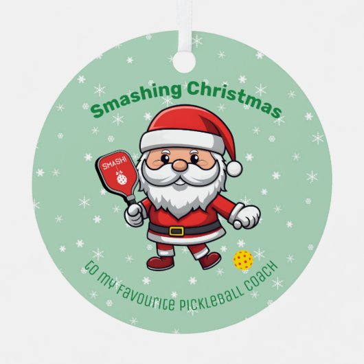 Pickleball Merry Christmas Metal Ornament (Vorderseite)