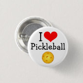 Pickleball Miniknopf: I Liebe Pickleball Button (Vorne & Hinten)