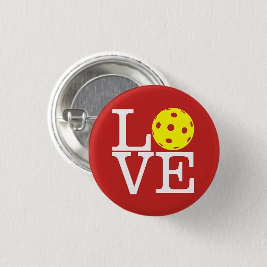 Pickleball Miniknopf: LIEBE (rot) Button (Vorne & Hinten)