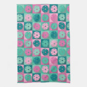 Pickleball (Minzgrün und Rosa) Geschirrtuch (Vertikal)