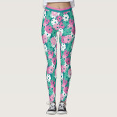Pickleball - Minzität/rosa Mischung aus kleinen Pi Leggings (Vorderseite)