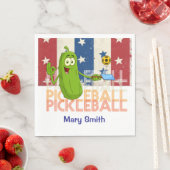 Pickleball mit amerikanischem Thema für 4. Juli Serviette (Beispiel)