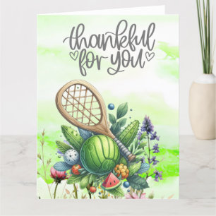 Pickleball mit Blume Dankeskarte