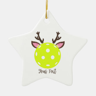 Pickleball mit den Rentierfessern. Funny Picklebal Keramik Ornament