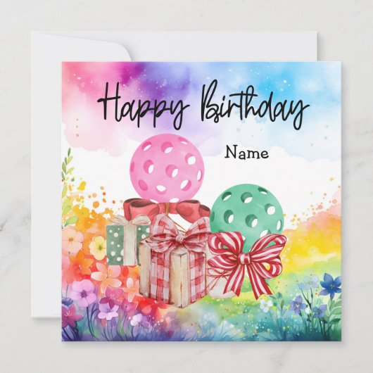 Pickleball mit Geburtstagsgeschenken (Vorderseite)