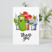 Pickleball mit lustigen Blume Dankeskarte (Stehend Vorderseite)