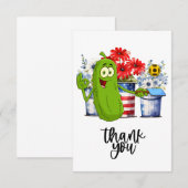 Pickleball mit lustigen Blume Dankeskarte (Vorne/Hinten)