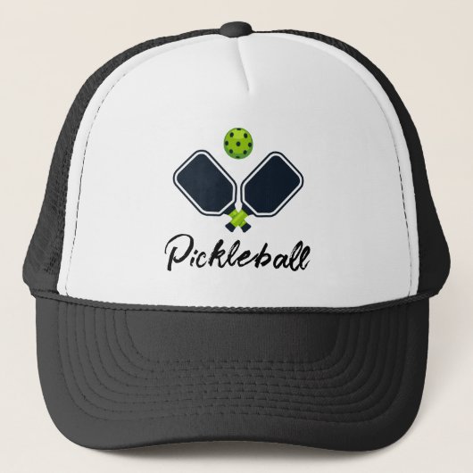 Pickleball mit Paddle & Ball Custom Truckerkappe (Vorderseite)