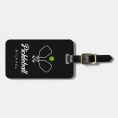 Pickleball mit Paddles und Ball Personalisiert Gepäckanhänger (Vorderseite horizontal)