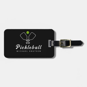 Pickleball mit Paddles und Ball Personalisiert Gepäckanhänger