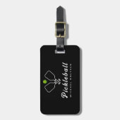 Pickleball mit Paddles und Ball Personalisiert Gepäckanhänger (Vorderseite vertikal)
