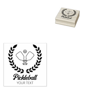 Pickleball mit Paddles und Ball Personalisiert Gummistempel