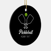 Pickleball mit Paddles und Ball Personalisiert Keramik Ornament (Rechts)