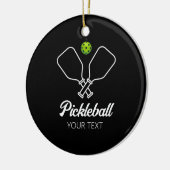 Pickleball mit Paddles und Ball Personalisiert Keramik Ornament (Links)