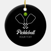 Pickleball mit Paddles und Ball Personalisiert Keramik Ornament (Hinten)