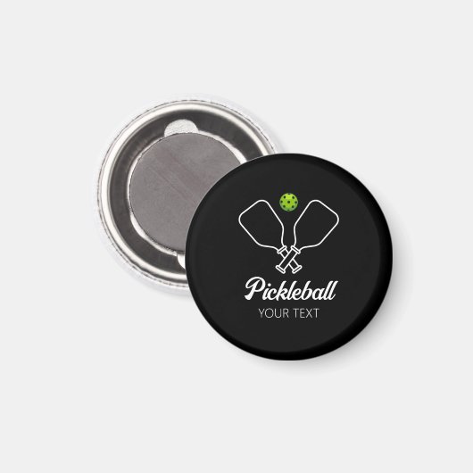 Pickleball mit Paddles und Ball Personalisiert Magnet (Vorderseite/Rückseite)