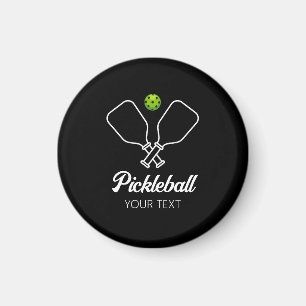 Pickleball mit Paddles und Ball Personalisiert Magnet