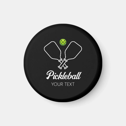 Pickleball mit Paddles und Ball Personalisiert Magnet (Vorne)