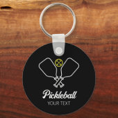Pickleball mit Paddles und Ball Personalisiert Schlüsselanhänger (Rückseite)