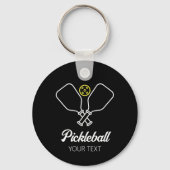 Pickleball mit Paddles und Ball Personalisiert Schlüsselanhänger (Rückseite)