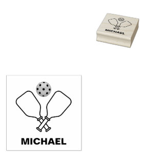 Pickleball mit Personalisiertem Paddle- und Ball-N Gummistempel