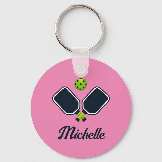 Pickleball mit Personalisiertem Paddle- und Ball-N Schlüsselanhänger (Vorderseite)