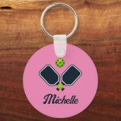 Pickleball mit Personalisiertem Paddle- und Ball-N Schlüsselanhänger (Rückseite)