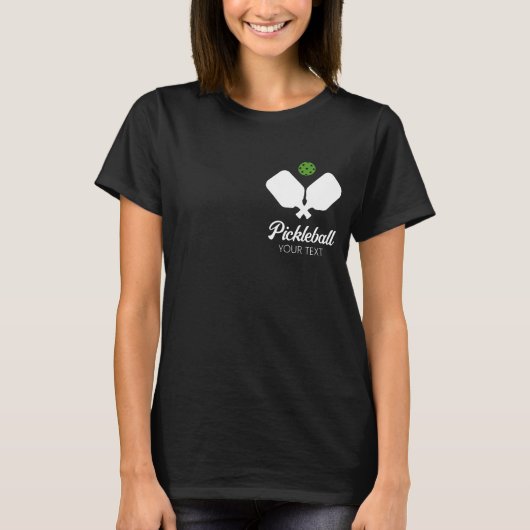 Pickleball mit Personalisiertem Paddle- und Ball-N T-Shirt (Vorderseite)