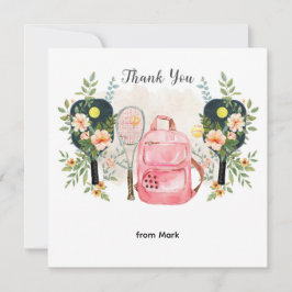 Pickleball mit schönen Blume Dankeskarte