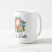 Pickleball mit schönen Blumen Kaffeetasse (VorderseiteRechts)