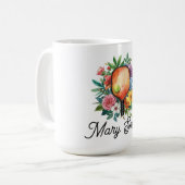 Pickleball mit schönen Blumen Kaffeetasse (Vorderseite Links)