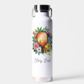 Pickleball mit schönen Blumen Trinkflasche (Vorne)