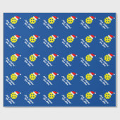 Pickleball mit Weihnachtsmannmütze Weihnachtspapie Geschenkpapier (Flach)