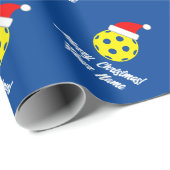 Pickleball mit Weihnachtsmannmütze Weihnachtspapie Geschenkpapier (Rolleneckpunkt)