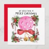 Pickleball mit Weihnachtsrahmen Feiertagskarte (Vorne/Hinten)