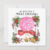Pickleball mit Weihnachtsrahmen Feiertagskarte (Vorderseite)