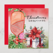 Pickleball mit Weihnachtsrahmen Feiertagskarte (Vorne/Hinten)