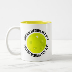 Pickleball & Mittel Text GELB 325ml Custom Zweifarbige Tasse