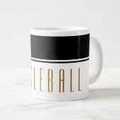 PICKLEBALL Moderner und Schwarz-weißer Farbblock Jumbo-Tasse (Vorderseite Rechts)