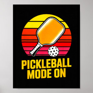 Pickleball-Modus auf retro Sonnenuntergang Pickleb Poster