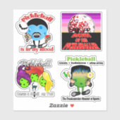 Pickleball-Monster Vampire Hexen Zombies Aufkleber (Blatt)
