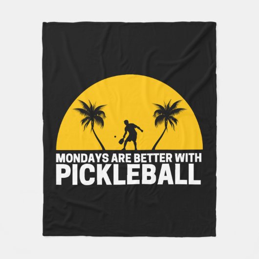 Pickleball Montag ist besser mit Pickleball Fleecedecke (Vorderseite)