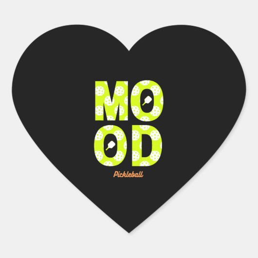 Pickleball Mood Play Pickleball Herz-Aufkleber (Vorderseite)