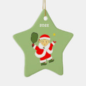 Pickleball Mrs. Claus Christmas Keramikornament (Rechts)