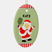 Pickleball Mrs Claus Collectible Keramik Ornament (Rechts)